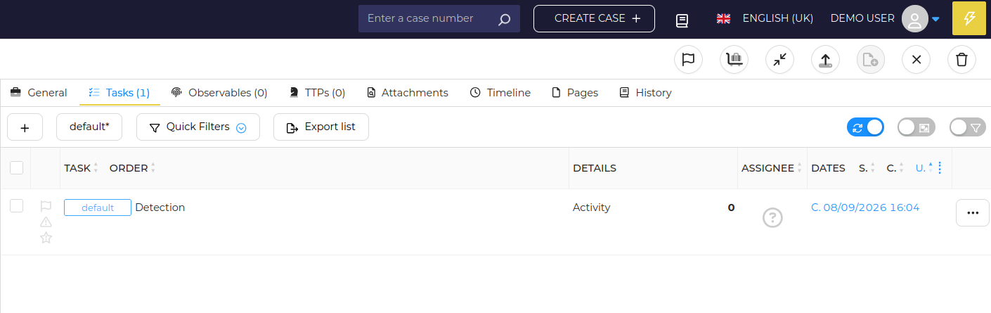 TheHive screenshot