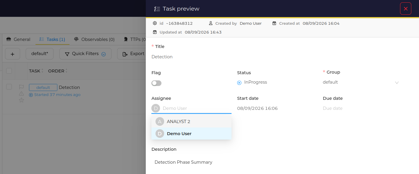 TheHive screenshot