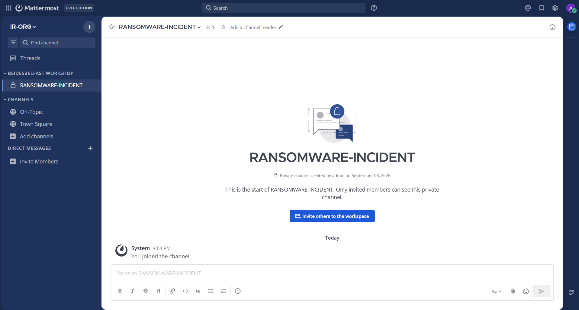 Mattermost screenshot