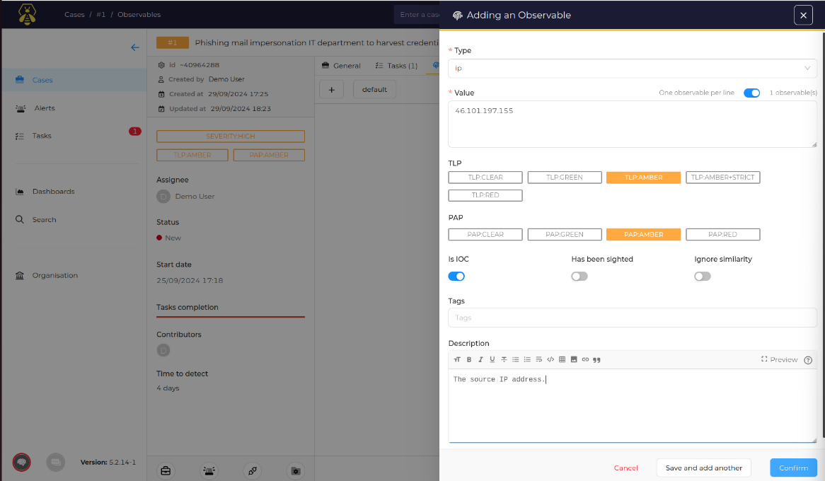 TheHive screenshot
